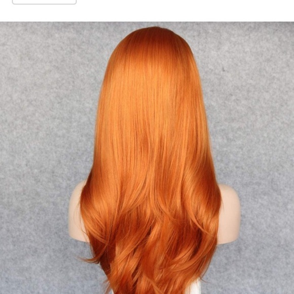24” Orange Lace Front Long Wavy Wigs main image 4